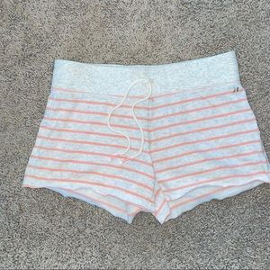 Victoria's Secret Stripe Gray Peach Shorts Size Medium